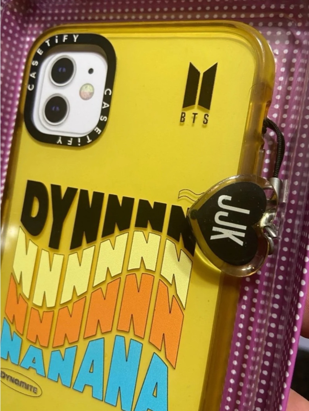iPhone 11 BTS Dynamite Casetify Case with Jeon Jungkook Initials Charm
